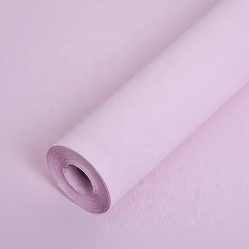 Papel tapiz lavable 3d de diseño moderno para habitación de niña, color sólido puro, Rosa