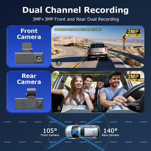 SECTEC Lente dual 6MP Car Guard GPS Radar trasero delantero G-sensor Almacenamiento en la nube Vigilancia de estacionamiento de baja potencia Cámara de seguridad del coche - Product Image 3