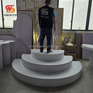 Mịn Nhà Máy Trực Tiếp 3 Lớp Trắng Vòng Nửa Vòng Tròn Acrylic Nền Tảng Đám Cưới Giai Đoạn Bước - Product Image 2
