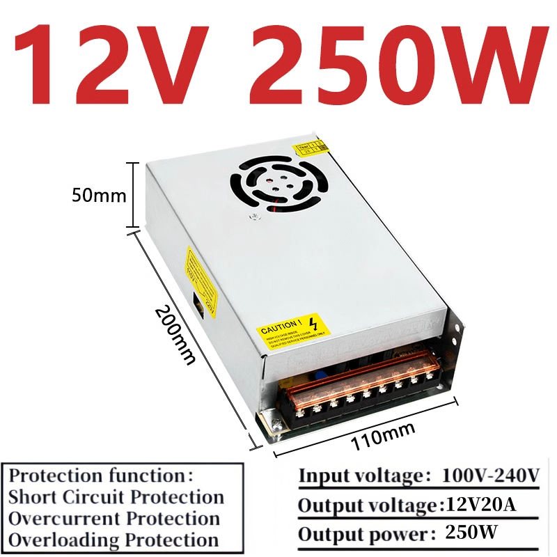 S-250-12(12V20A) พร้อมพัดลมระบายความร้อน
