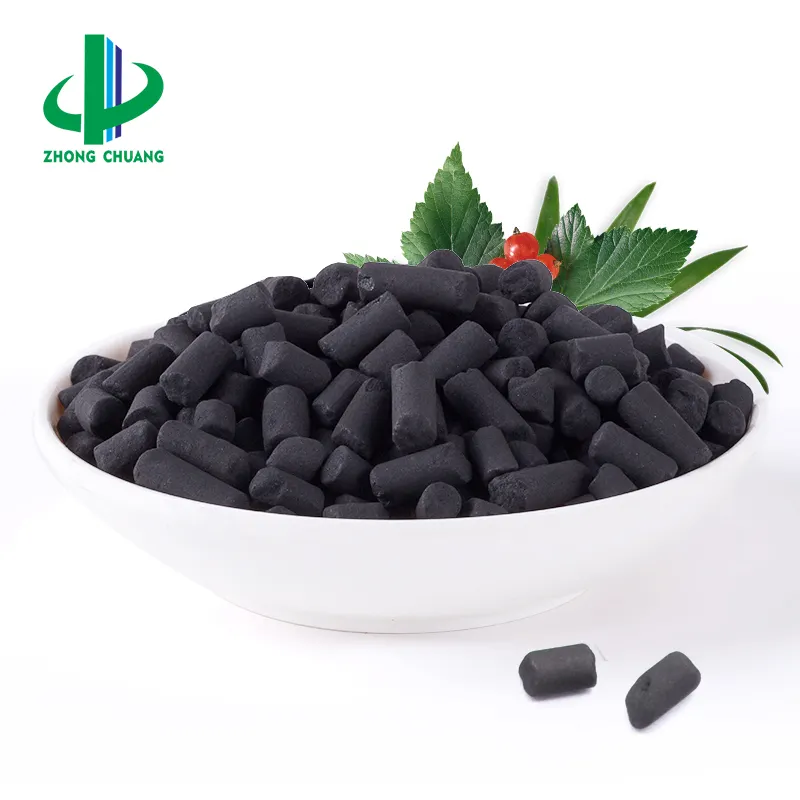 Geïmpregneerd Zwavel Koh Naoh Fosforzuur Kali Koperoxide Hgcl2 Pellets Zuilvormige Cilinder Activated Carbon