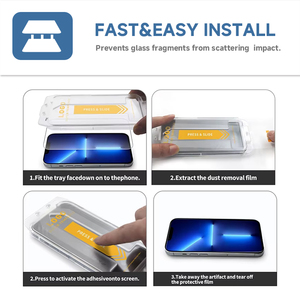 Giá bán buôn Tempered Glass bảo vệ màn hình tự động loại bỏ bụi cài đặt rõ ràng bảo vệ màn hình cho iPhone 17 Series - Product Image 3