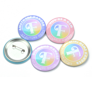 OEM Factory Custom Printed Logo Tinplate Button <strong>Badge</strong> Pin Promotional <strong>Badges</strong> by Pressing Metal Blank Button <strong>Badge</strong> Safety Pin - Product Image 2