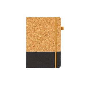 Logo personalizzato legno morbido PU splicing notebook fascia elastica modello di tessuto notebook business office Line NoteBook con set di penna - Product Image 6
