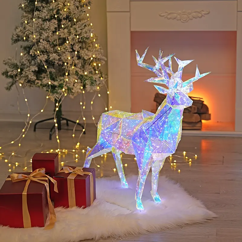 Außen dekoration Weihnachten Led Motiv Licht Fantasy Farbe Rentier Skulptur Licht