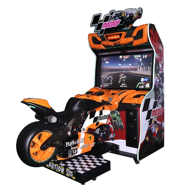 केले की भूमि उच्च गुणवत्ता वाली सुपर मोटरसाइकिल आर्केड रेसिंग कार गेम मशीन सिक्का संचालित आर्केड मोटरसाइकिल खेल