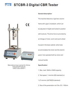 STCBR-3 Digital CBR Tester Load Ratio Tester for Soil <strong>Testing</strong> Automatic Load Frame Master Loader LBR California Bearing Ratio - Product Image 3