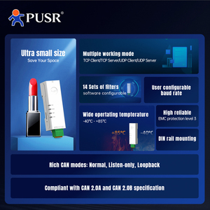 PUSR DIN导轨安装RS485 RS232到CAN转换器串行到CAN，双向数据通信USR-CAN114/112 - Product Image 5