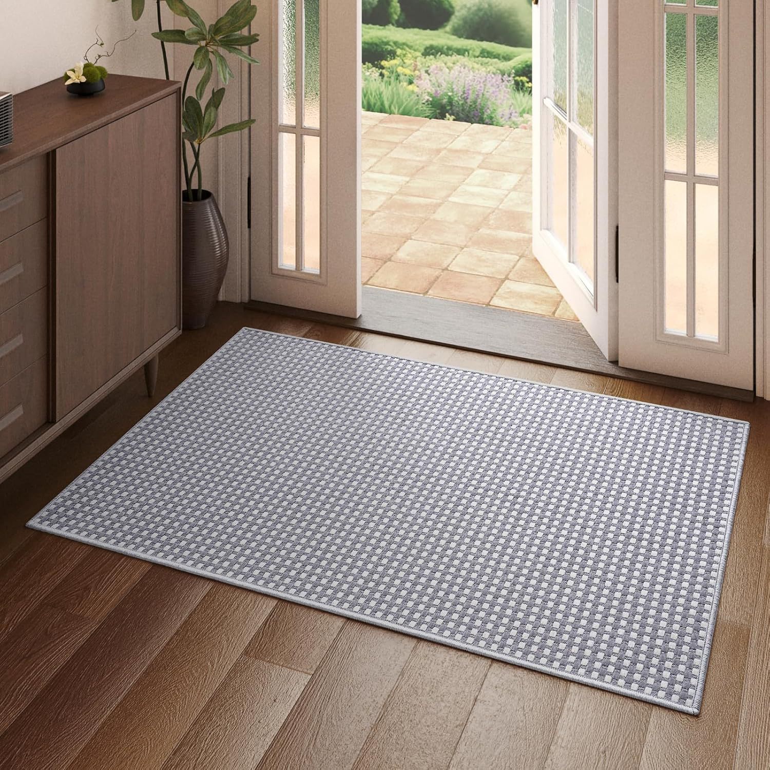 Chenille cotton base - interwoven grey