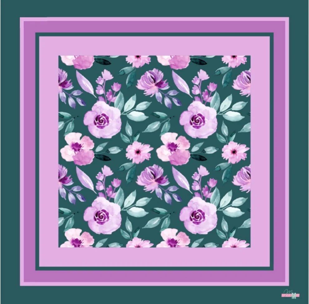 Fleurs rouges avec bords verts