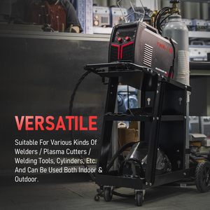 JH-Mech Welding Trolly <strong>Cart</strong> with 360 Degree Swivel Wheels and Large Capacity and Safety Chains 3 Tier <strong>Rolling</strong> Welder <strong>Cart</strong> - Product Image 5