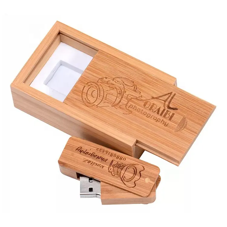 Clé USB pliante torsadée en bois 4 Go 8 Go 16 Go Clé USB pivotante en bois