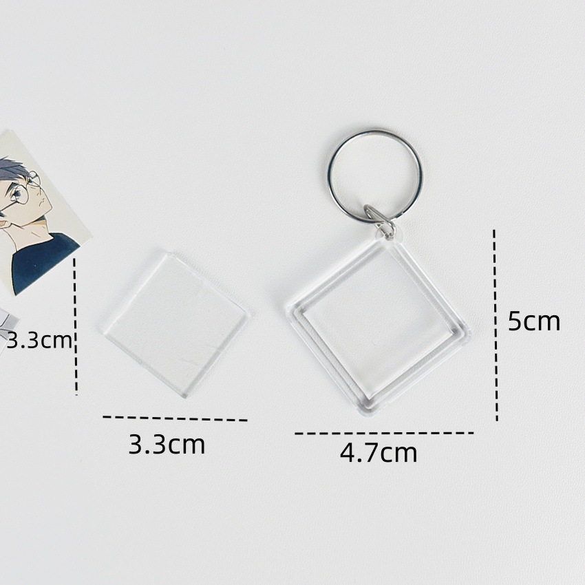 Rhombus transparent keychain