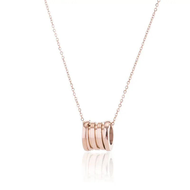 Charm Necklace Women's Titanium Steel Plating 18k Gold Advanced Spring Pendant