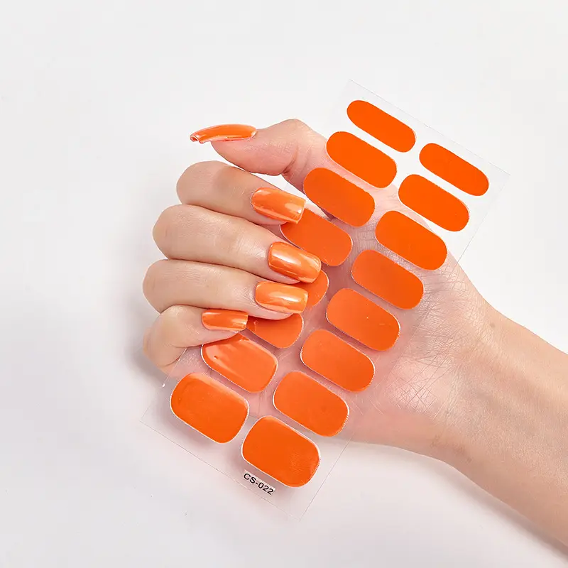 PINPAI vendita calda arancione adesivi di bellezza chiodo autoadesivo Non tossico bellezza Nail Art avvolge unghie finte