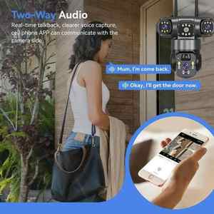 V380PRO 3MP HD 4G สามเลนส์ตรวจจับการเคลื่อนไหวการติดตามอัตโนมัติพลังงานแสงอาทิตย์ PTZ ซิมการ์ด10000mAh แบตเตอรี่กล้องเครือข่ายพลังงานต่ำ - Product Image 6