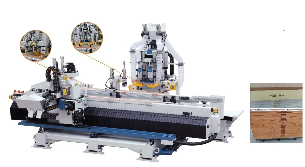 ماكينات خشبية عالية الجودة باستخدام الحاسب الآلي ، ثقب قفل الباب ، ومعالجة المفصلات من الأبواب