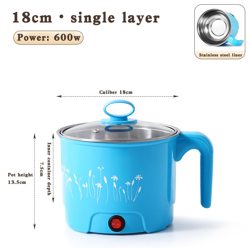 Bleu C/pot simple (intérieur en acier inoxydable)