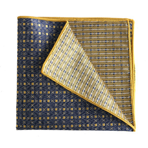 Người Đàn Ông Của Thanh Lịch Cổ Điển Polyester Sọc Váy Khăn Nhỏ Màu Cam-Màu Vàng Vuông Túi Vuông Cho Mùa Xuân Mới Quý Ông Của Phụ Kiện - Product Image 4
