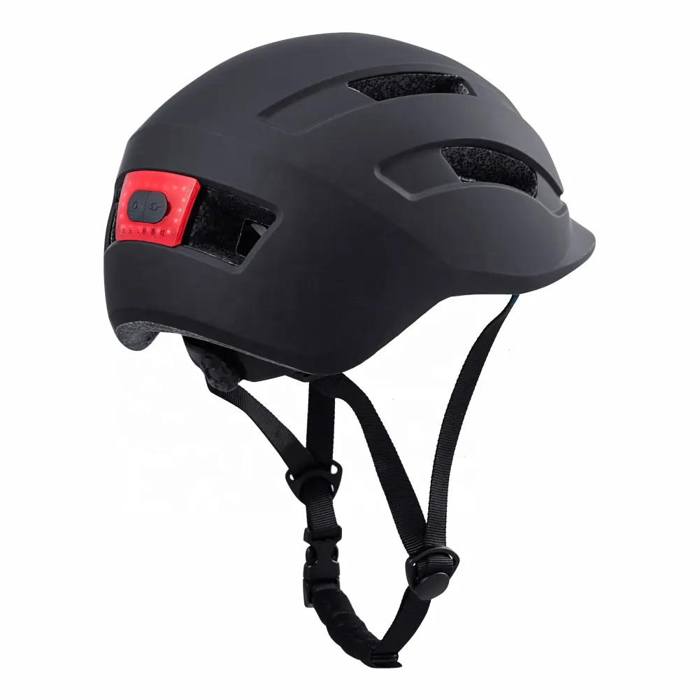 Capacete ce & cpsc adulto, capacete de bicicleta fosco ajustável, unissex, com luz led