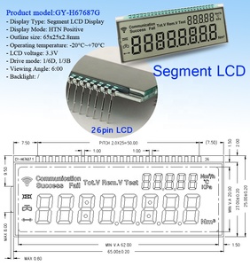 Monochrome LCD Manufacturer 3 <strong>4</strong> 5 6 <strong>7</strong> <strong>Digit</strong> Liquid Crystal TN HTN FSTN STN <strong>7</strong> <strong>segment</strong> custom <strong>segment</strong> lcd custom lcd <strong>display</strong> - Product Image 3