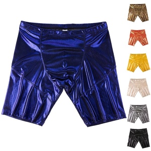 Mens sáng bóng chặt chẽ sexy quần short ướt nhìn cơ bắp boxer tóm tắt da Boyshorts căng boxershort tập thể dục quần áo cộng với Kích thước quần short - Product Image 2