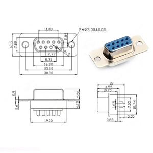 Conector de puerto serie DB9, Conector de cable hembra, enchufe de 9 pines, 2 filas, conector RS232 VGA chapado en oro - Product Image 6