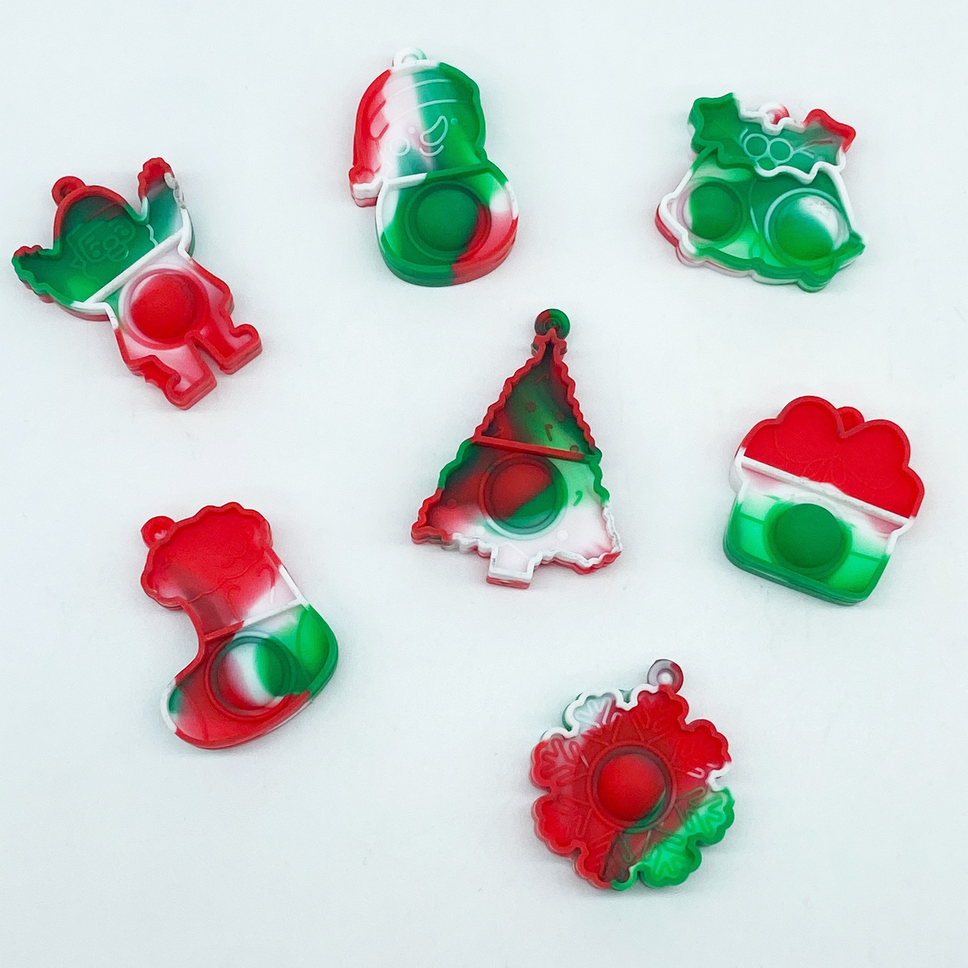 Mini Noël silicone rouge vert mix-3g