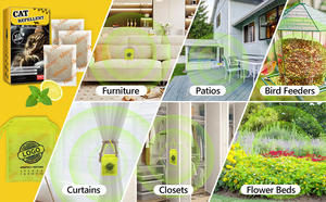 12 pak kantong pengusir kucing alami, pencegah bau dalam ruangan luar ruangan Mint aksi ganda & Formula Lemon untuk furnitur kebun - Product Image 5