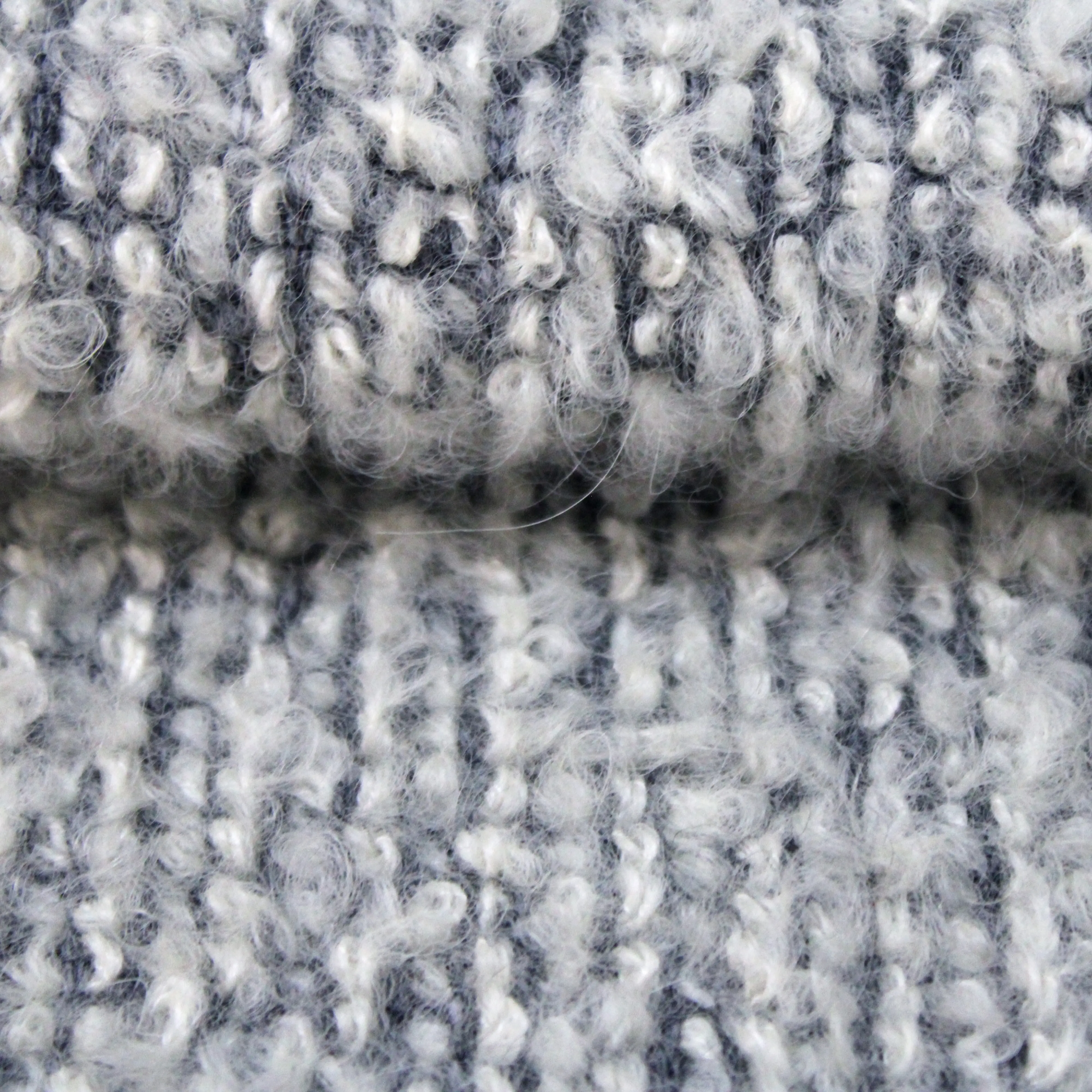 Fábrica al por mayor de alta calidad blanco negro Anti pilling Mohair lazo de lana de lujo hilo de Alpaca Jacquard lana Tweed tela