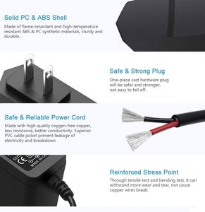 2Pin Plug 12V <strong>Ac</strong> 2000Ma 2A <strong>Dc</strong> US Adapt <strong>Input</strong> 100-240V <strong>Output</strong> 12 Volt 2 Amp Power Supply <strong>Adapter</strong> - Product Image 4