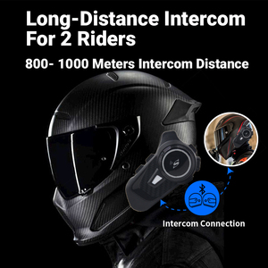 Intercomunicador Bluetooth para casco de motocicleta, sistema de comunicación BT5.1 con interfaz tipo C para 3 personas conectadas y 2 personas - Product Image 4
