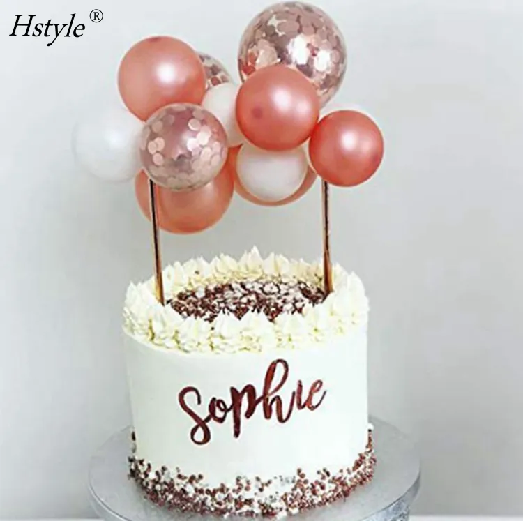 Ballon Nuage Cupcake Gâteau Topper 5 Pouces 10 pièces Mini Ballons Pique Gâteau Confettis Ballons Bébé Garçon Fille Douche SET0641