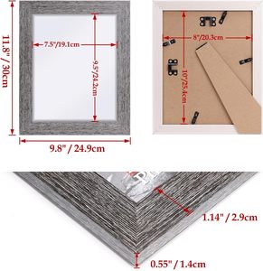 乱れた素朴な8x10ピクチャーフレームセットナチュラルウッド8x10フォトフレーム卓上壁コラージュ8 10インチピクチャーディスプレイ用 - Product Image 3