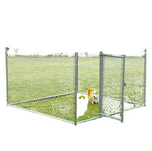 Özelleştirilmiş büyük açık galvanizli zincir bağlantı köpek kafesi 3D modellenmiş Metal köpek kulübesi/oyun parkı için çiftlik çiti - Product Image 1