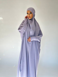 2023 yüksek kalite özel İslami müslüman jilnikkadınlar namaz elbise uzun Khimar <span class=keywords><strong>2</strong></span> parça jilniknikab ile