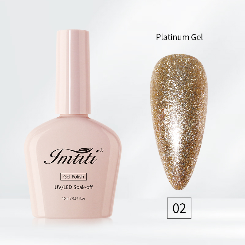 Gel pailleté platine 02#