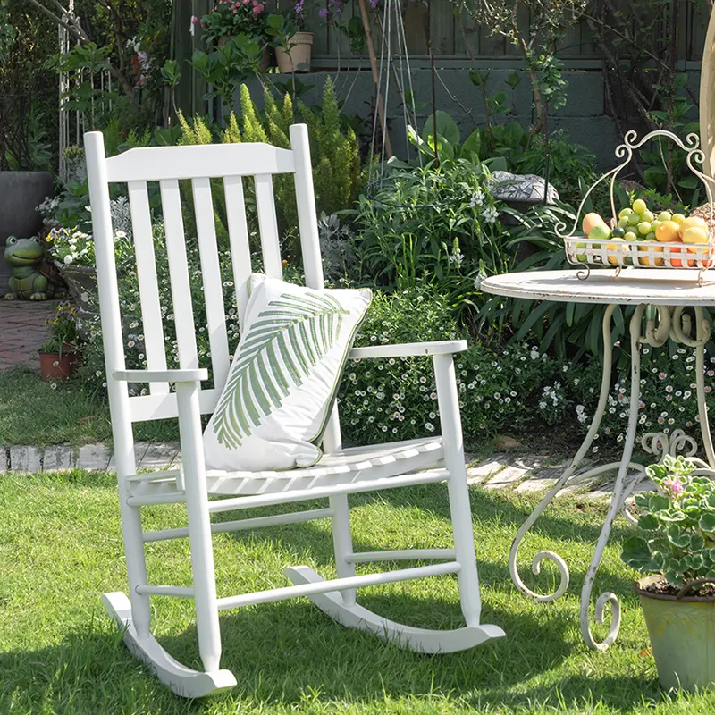 Chaise à bascule simple inclinable pour jardin, meuble de luxe, pour loisirs en plein air, ou balcon, blanc, assemblage, décoration de maison,