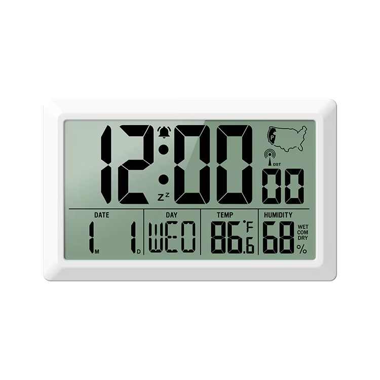 Japanese radio-controlled white clock