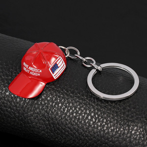 <strong>Red</strong> Baseball Cap Keychain USA Flag <strong>Key</strong> Ring American Hat Keychain for Car and <strong>Keys</strong> - Product Image 2