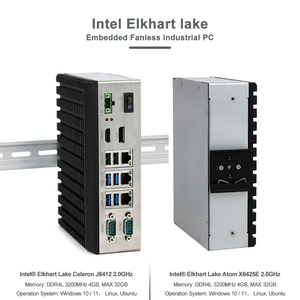Không quạt Din Rail Mini PC j6412 DDR4 32 gam RAM công nghiệp nhúng Din Rail PC 3lan kép Lan nhúng công nghiệp hộp PC - Product Image 4