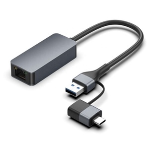 2 in 1 2500Mbps Ethernet adaptörü, USB C USB A RJ45 2.5 Gigabit LAN Thunderbolt 3, MacBook Pro MacBook Air vb için - Product Image 2