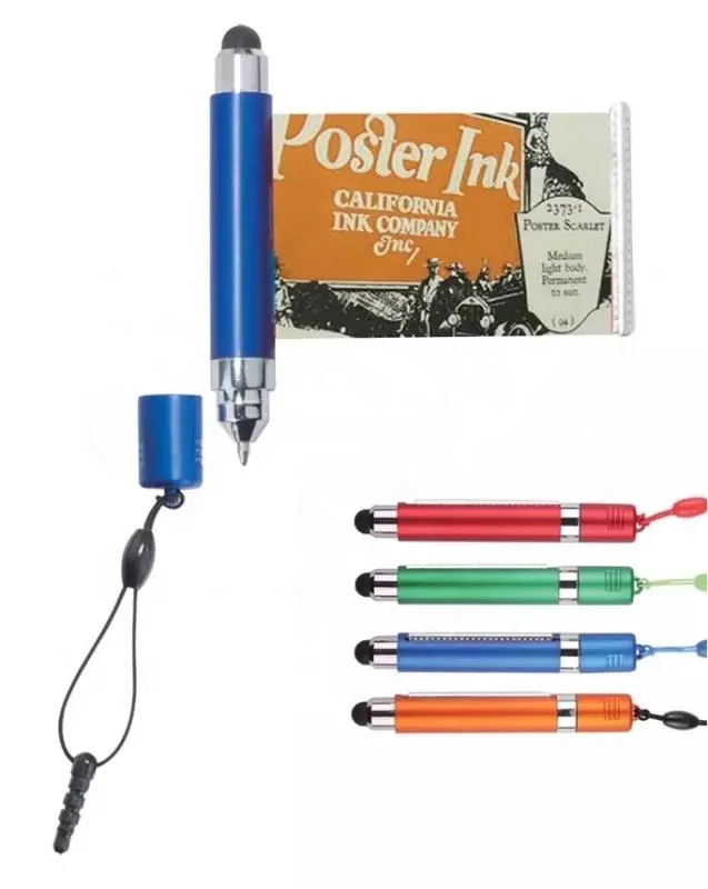2023 nuova idea di prodotto Mini penna per striscioni estraibile corta con penna a sfera per banner con cordino mobile con penna a sfera per Banner con bandiera stilo