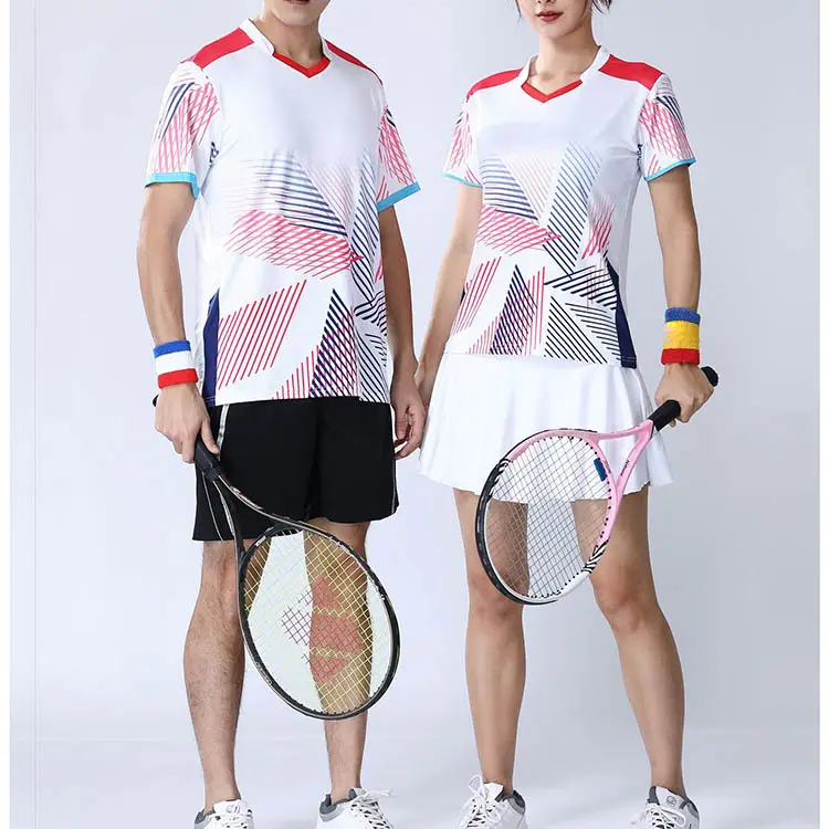 Ropa Deportiva de tenis para hombre, Conjunto de camiseta y Falda corta, traje de uniforme de bádminton, 100% poliéster, personalizado