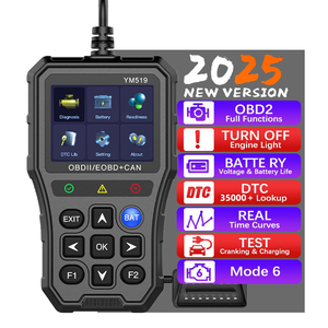 Check Engine System OBD2 Lector de código Herramienta de diagnóstico de coche Probador de batería Lector de código Escáner de código de error en varios idiomas - Product Image 1