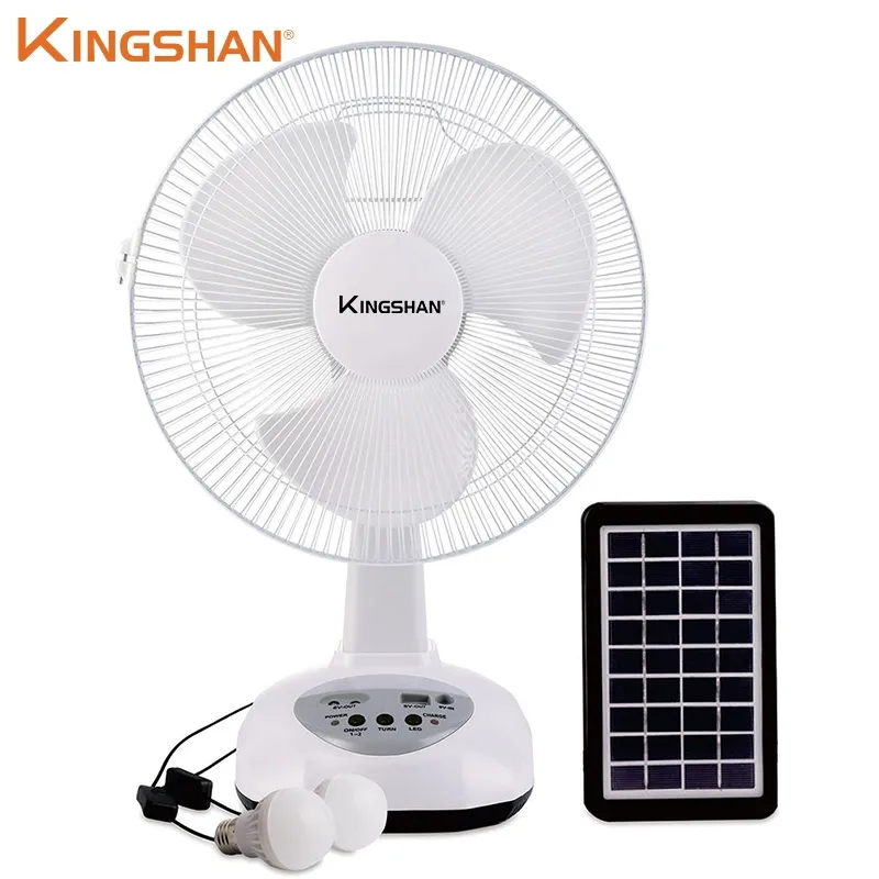 12 INCH 2 Wind Speeds AC/DC Led Emergency Desk Fan Outdoor Useful Swing Function Rechargeable Table Fan