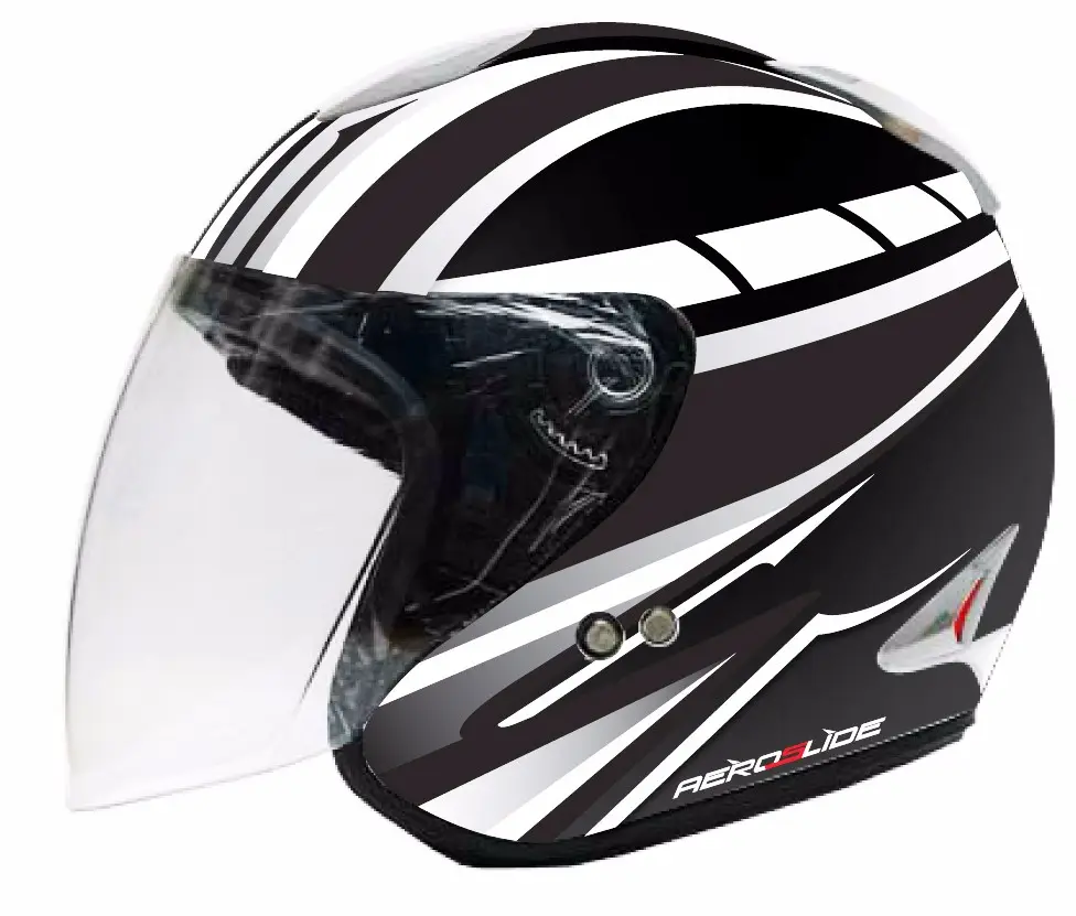 कार 3/4 बाइक की सुरक्षा हेलमेट हेलमेट मोटरसाइकिल ब्लैक व्हाइट की सवारी के लिए वाटरप्रूफ स्मार्ट फ्लैश हेलमेट