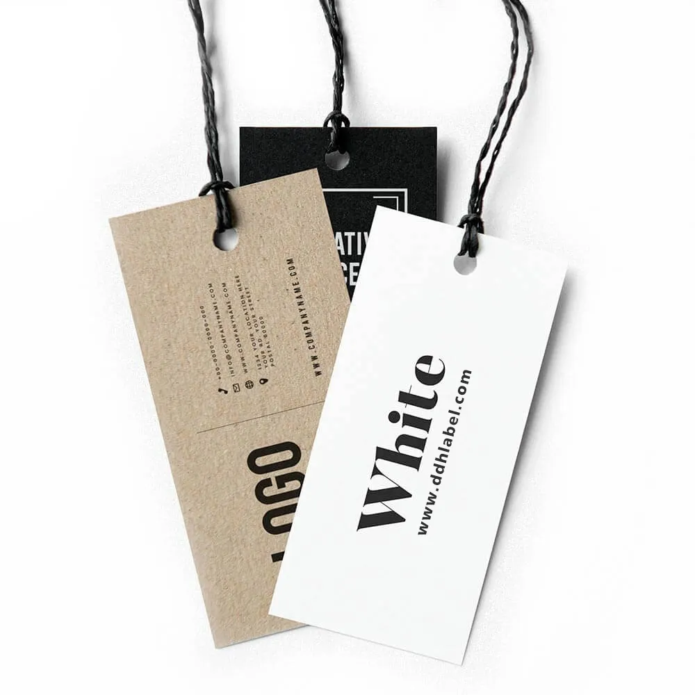 Customize Brand Label Clothing T shirt White Paper Neck Tags, Cheap Garment Dress Jacket Shoes Name Hang Tags