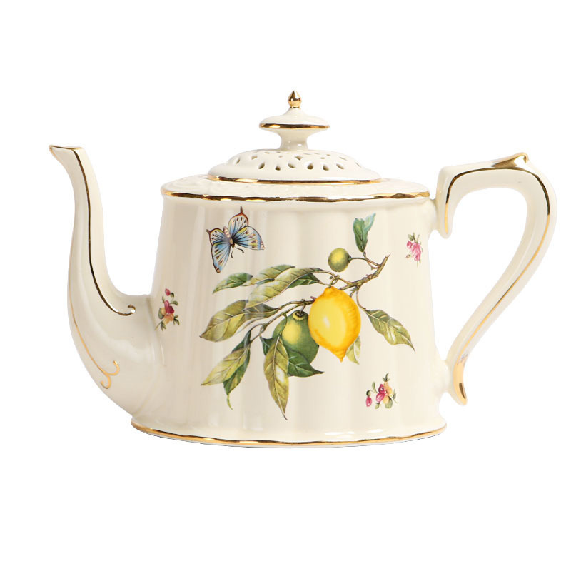 Yellow lemon coffee pot