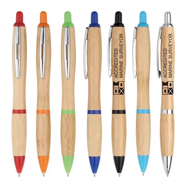 Лидер продаж, рекламная Экологически чистая шариковая ручка, Бамбуковая ручка, пользовательский Lgoo, лазерная печать логотипа